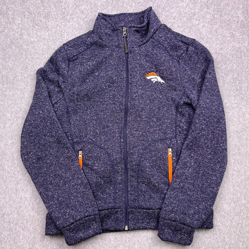 NFL‎ Team Apparel Denver Broncos Jacket Womens Medium Blue Full-Zip Football